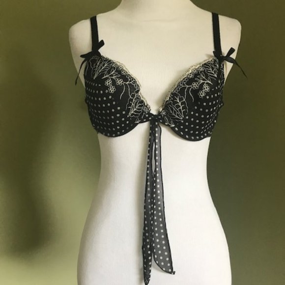 Donna L'oren Black Beige Bra Size 34B - Picture 3 of 6